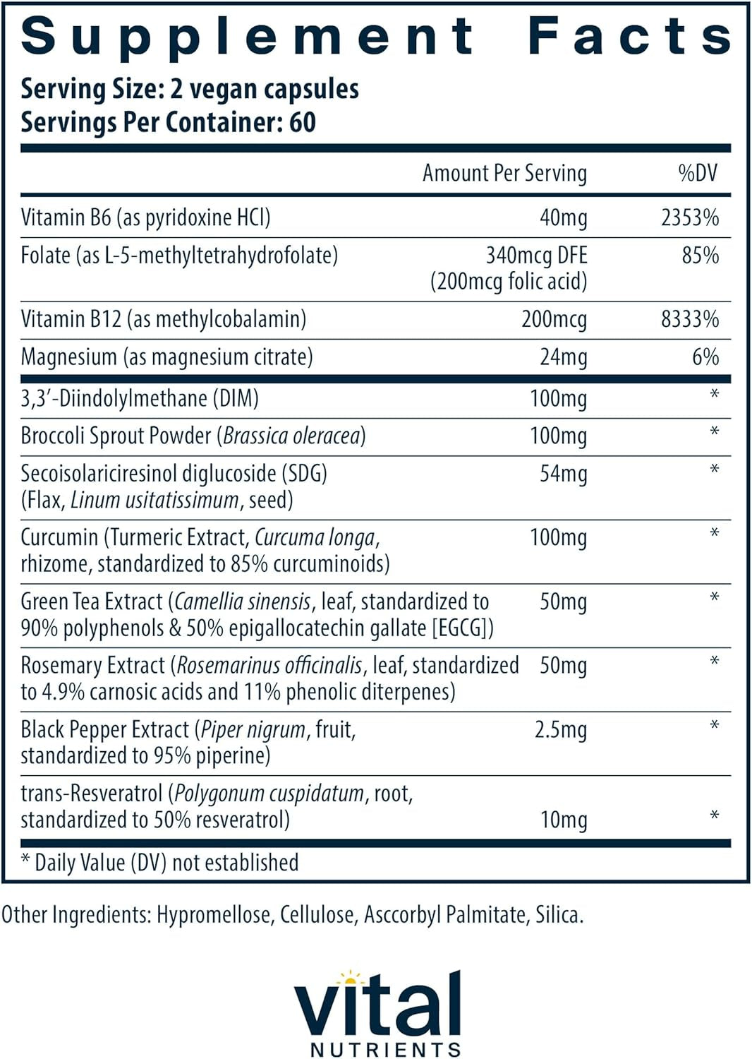 Vital Nutrients Hormone Balance | Vegan DIM Supplement with Flax Lignans to Promote Healthy Hormone Support* | Diindolylmethane for Women and Men | Dairy and Soy Free | Non-Gmo | 120 Capsules