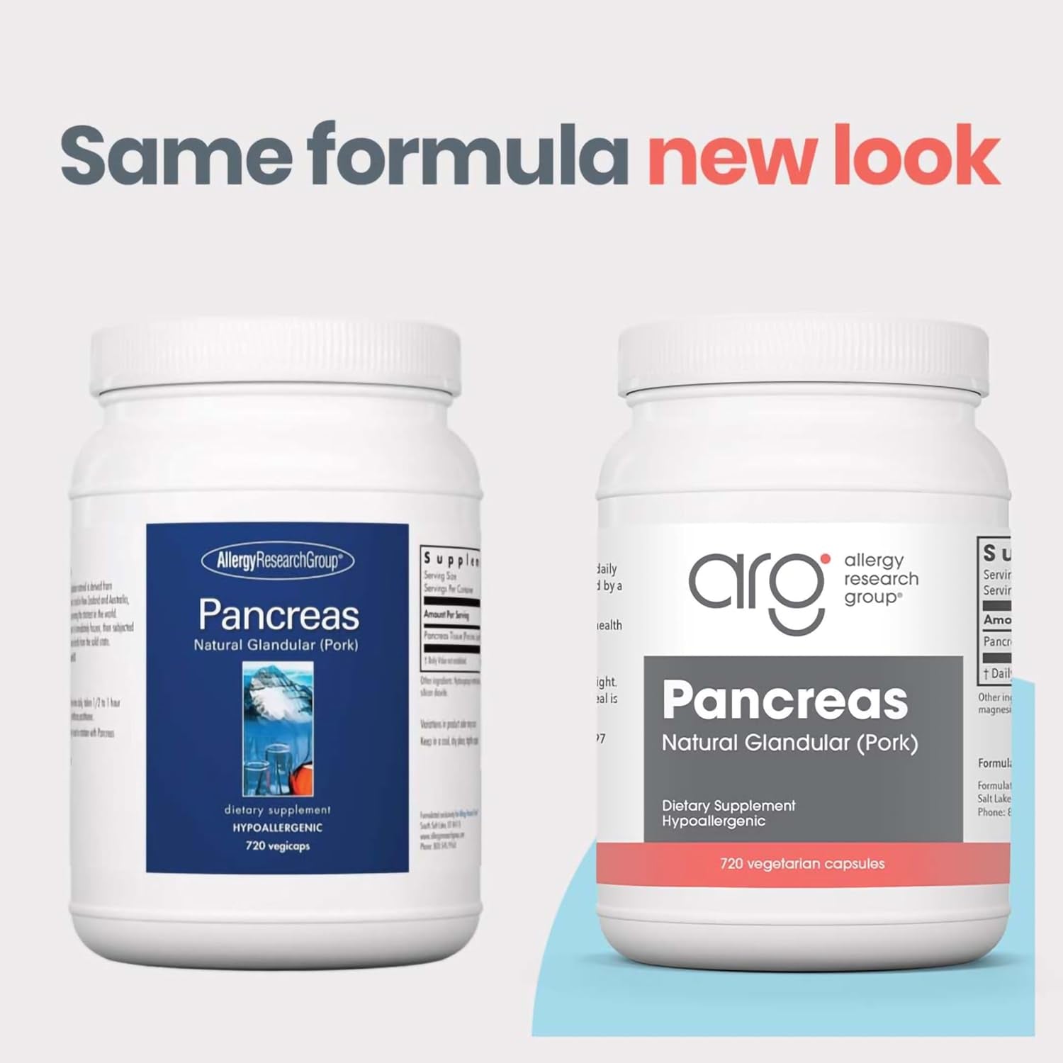 Allergy Research Group Pancreas Supplement - Pancreatic Enzymes for Women and Men, Digestive Pork Pancreas Powder Capsules, Healthy Digestion Support - 720 Capsules