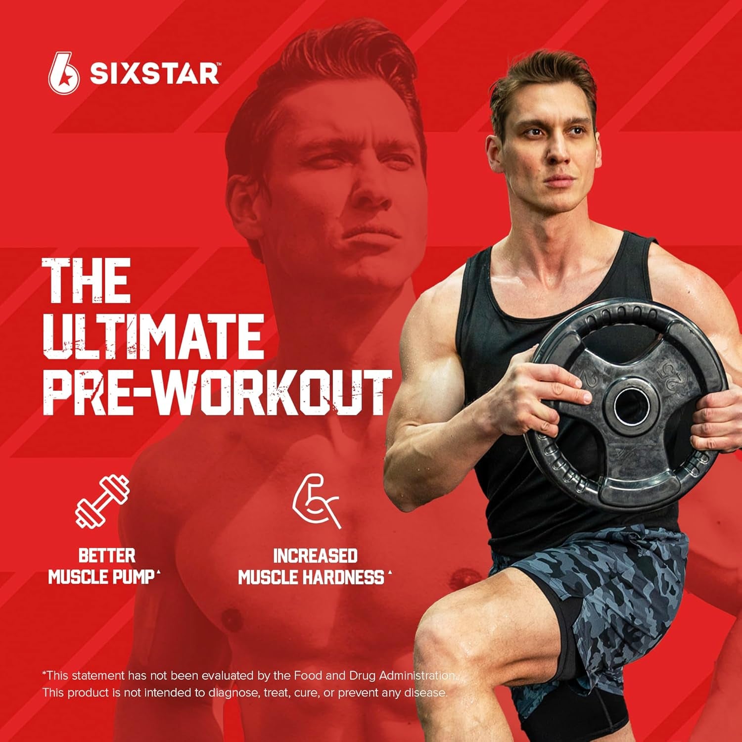 Six Star Nitric Oxide Supplements for Men & Women, Muscle Builder (60 Count) - Nitric Oxide Booster Pills Muscle Pump Pre Workout Supplement - Sports Nutrition for Muscle Building, Strength & Energy