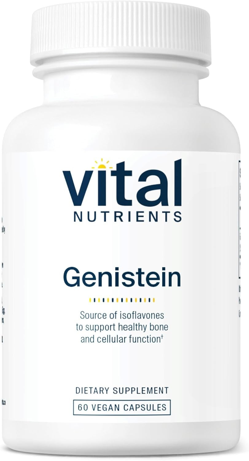Vital Nutrients Genistein | Easily Absorbed Isoflavones for Bone Health Support* | Vegan Supplement | Gluten and Dairy Free | Non-Gmo | 60 Capsules