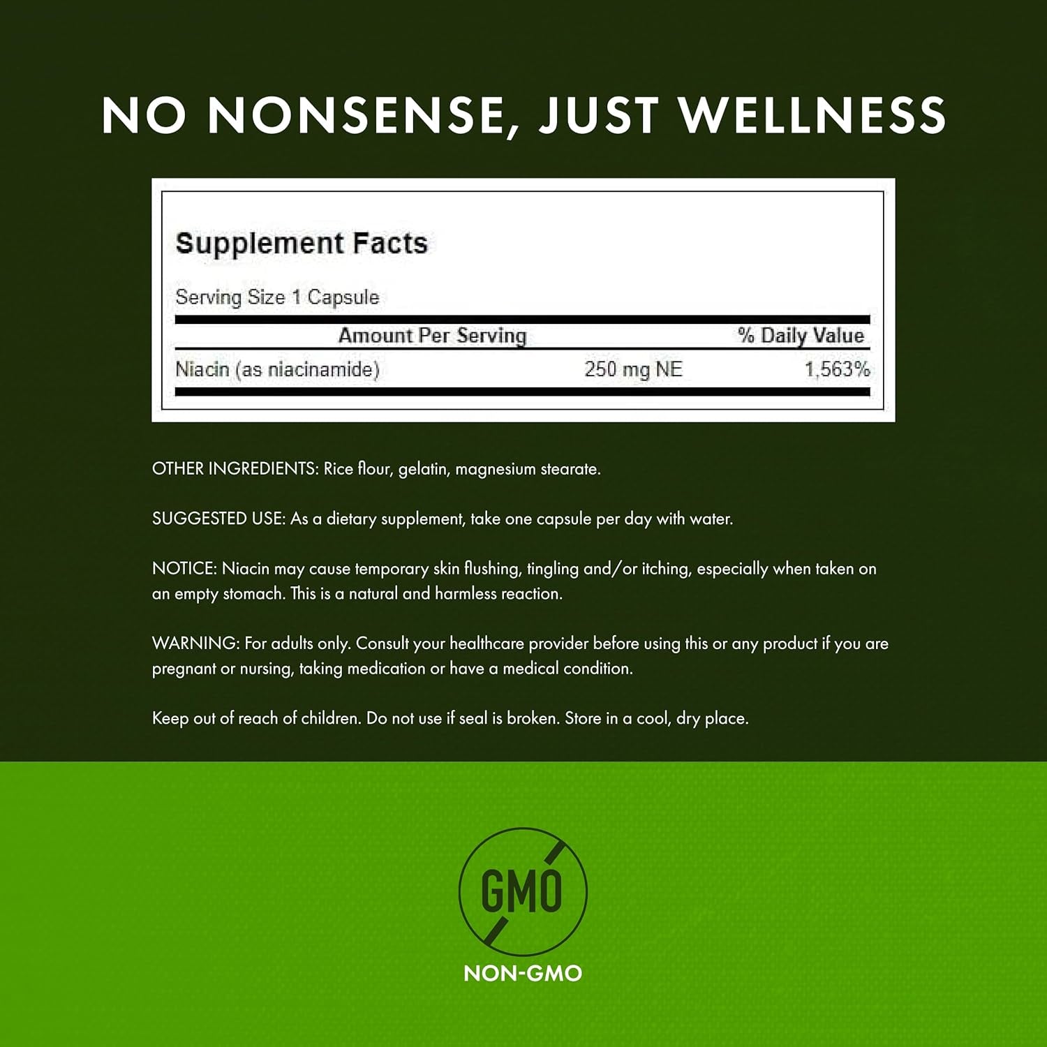 Swanson Niacinamide - Vitamin B3 Supplement Promoting Heart Health & Energy Support - May Support Healthy Joint Function - (250 Capsules, 250Mg Each)