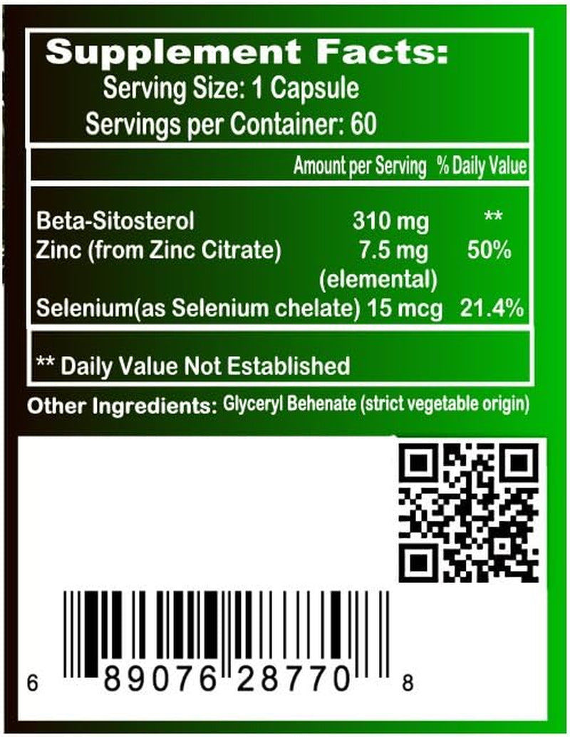 ® Beta-Sitosterol Formula - Results without a Prescription. It'S All Natural, No Binders, No Fillers, or Unproven Ingredients. Non-Gmo, Soy-Free, Gluten Free