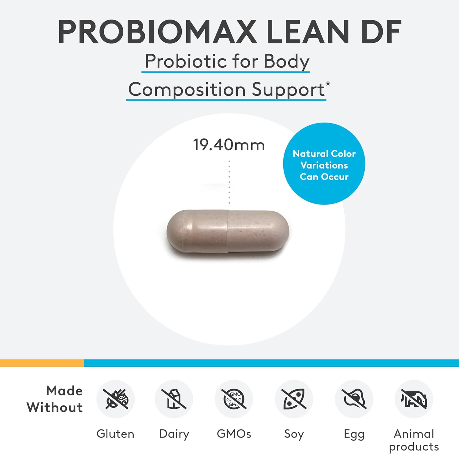 XYMOGEN Probiomax Lean - Probiotic Supplement to Support Gut Barrier Function - Bifidobacterium Animalis Subsp Lactis B420 - Formerly Probiomax Lean DF (30 Gastro-Resistant Capsules)