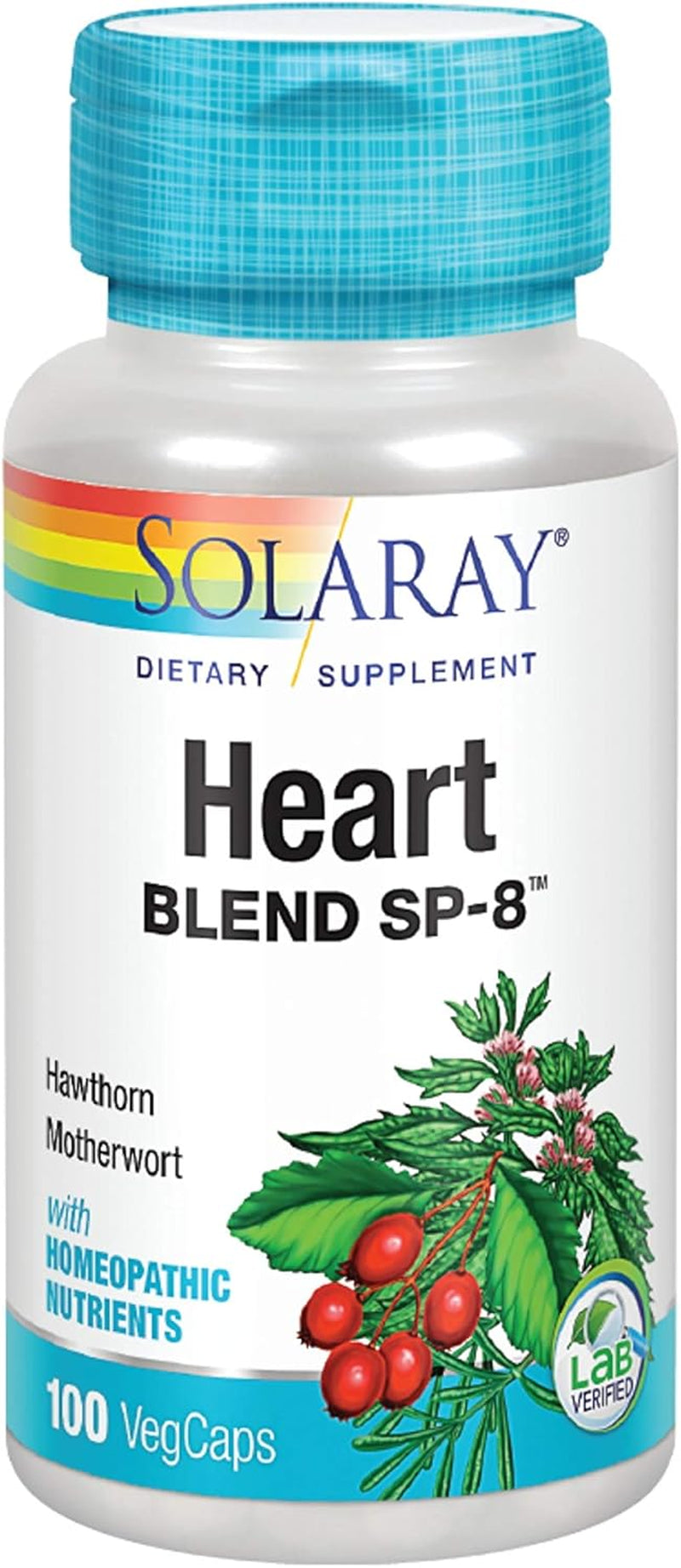 SOLARAY Heart Blend SP-8 | Herbal Blend W/Cell Salt Nutrients to Help Support Healthy Heart Function | Non-Gmo, Vegan | 50 Servings | 100 Vegcaps