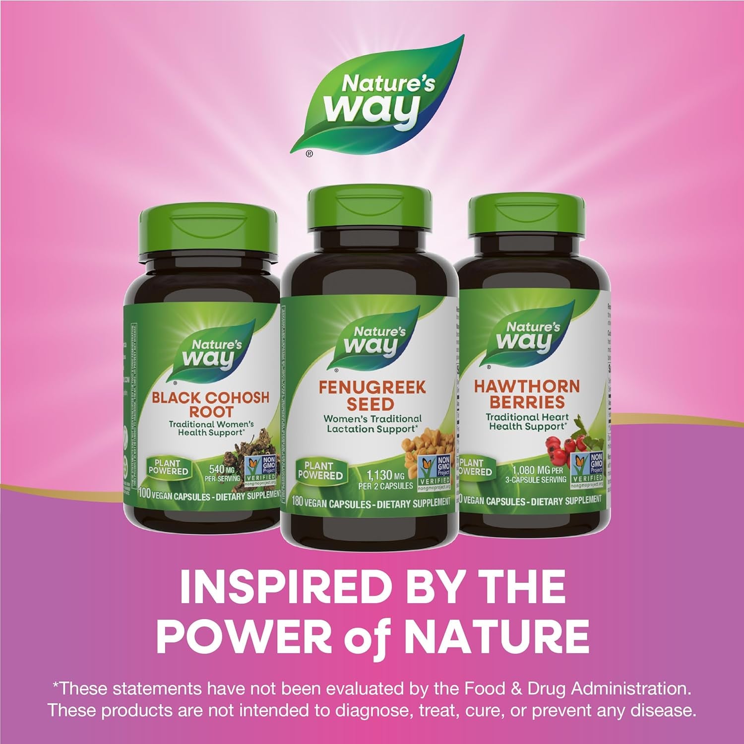 Nature'S Way Fenugreek Seed Supplement, Fenugreek for Traditional Breastfeeding Lactation Support*, Non-Gmo Project Verified, Vegan, 180 Capsules (Packaging May Vary)