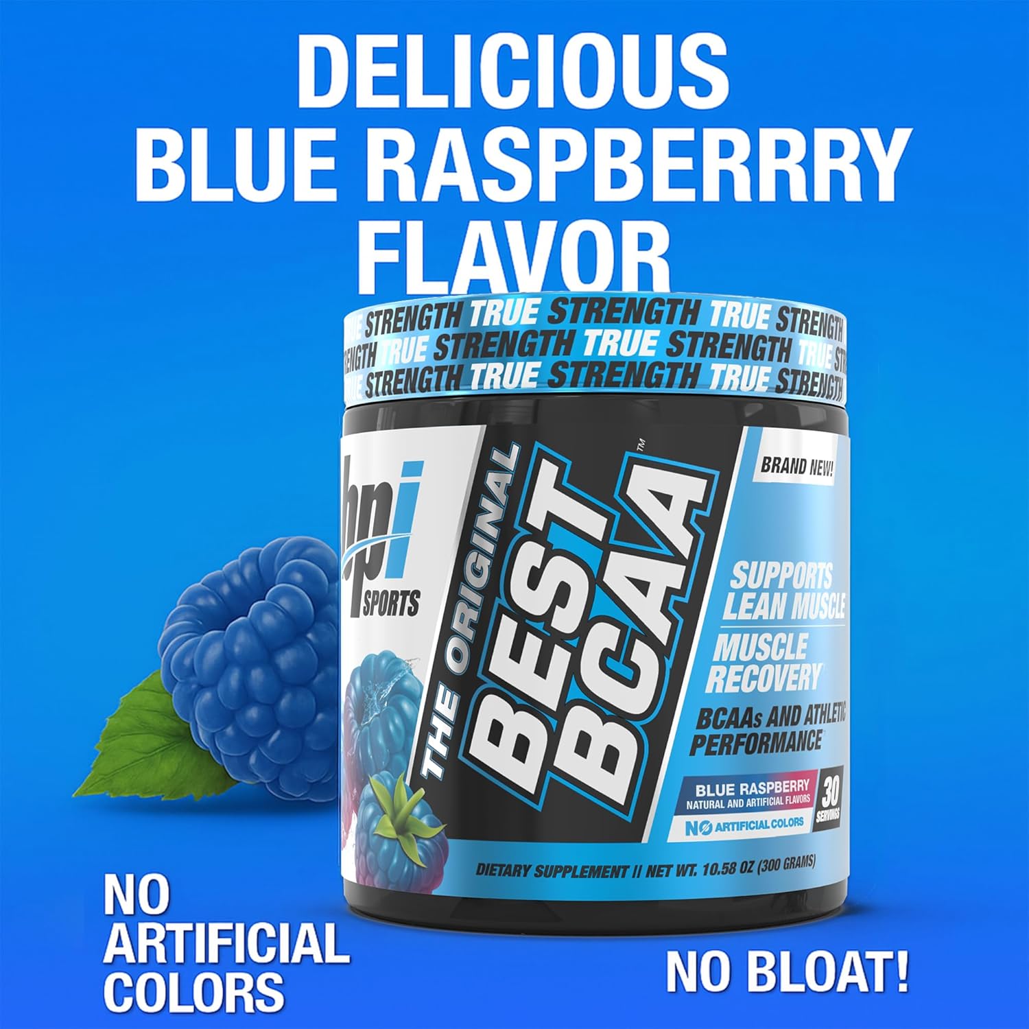 BPI Sports Best BCAA Powder - Muscle Recovery Support - Branched Chain Amino Acids | Building Blocks of Protein and Muscle - Post Workout Recovery – Hydration - Blue Raspberry, 30 Servings