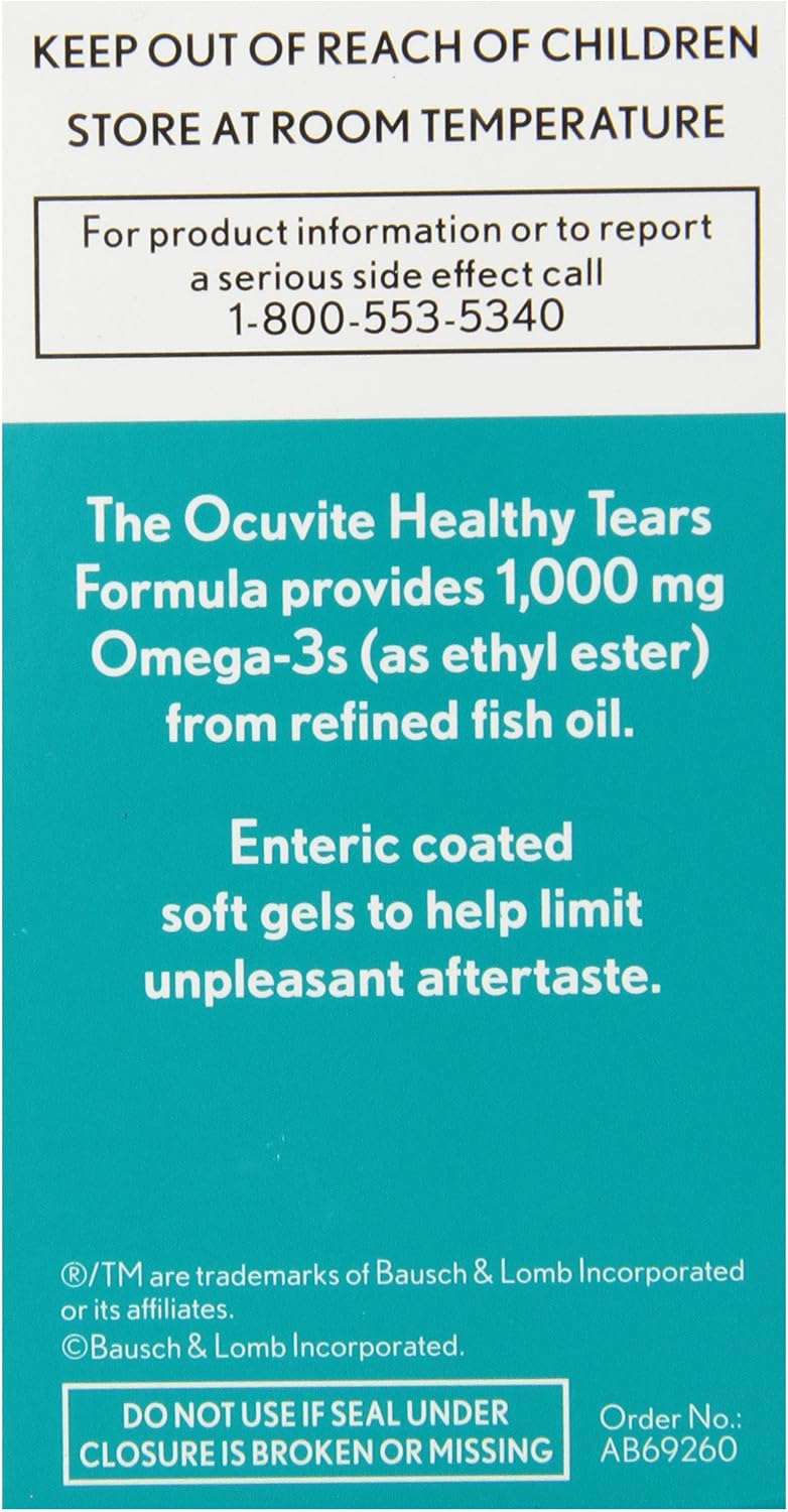 Ocuvite Healthy Tears Formula Vitamin & Mineral Supplement Softgels, 60 Count Bottle