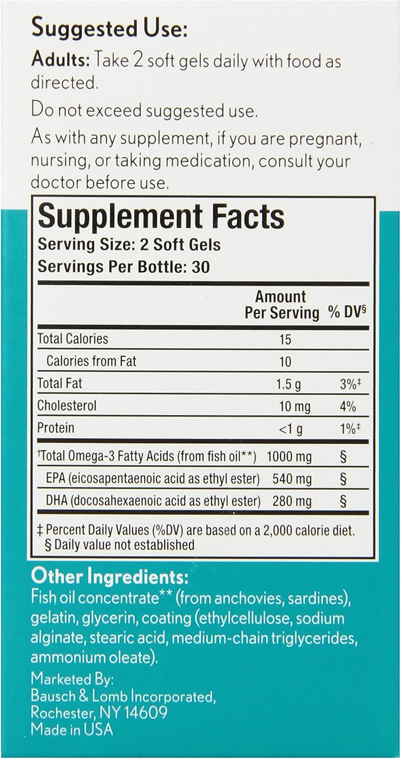 Ocuvite Healthy Tears Formula Vitamin & Mineral Supplement Softgels, 60 Count Bottle