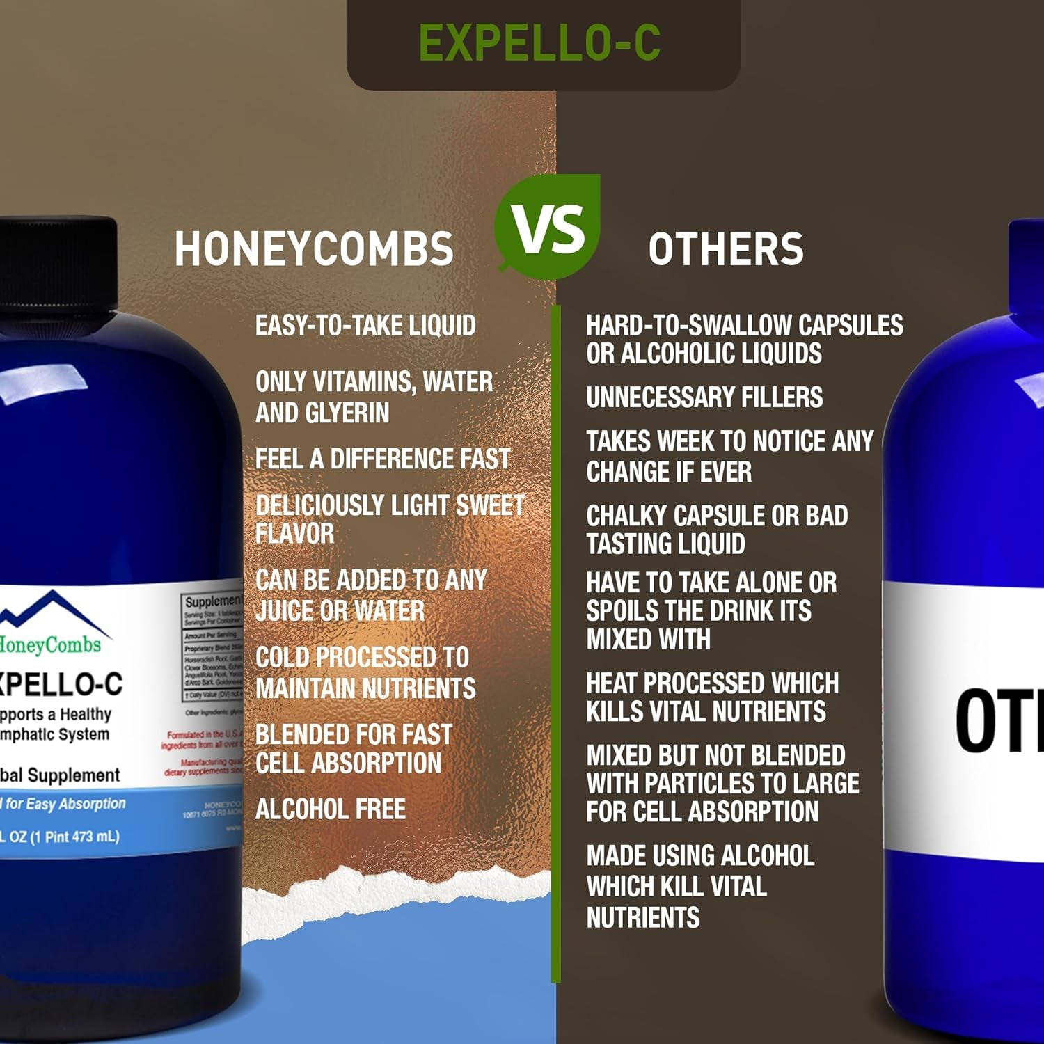 Expello-C - Ultimate Cellular Detox – Cleanse and Detox – Echinacea, Goldenseal & Red Clover Supplement – Alcohol-Free Liquid Liver Cleanse, Kidney Cleanse and System Booster, 16 Fl Oz.