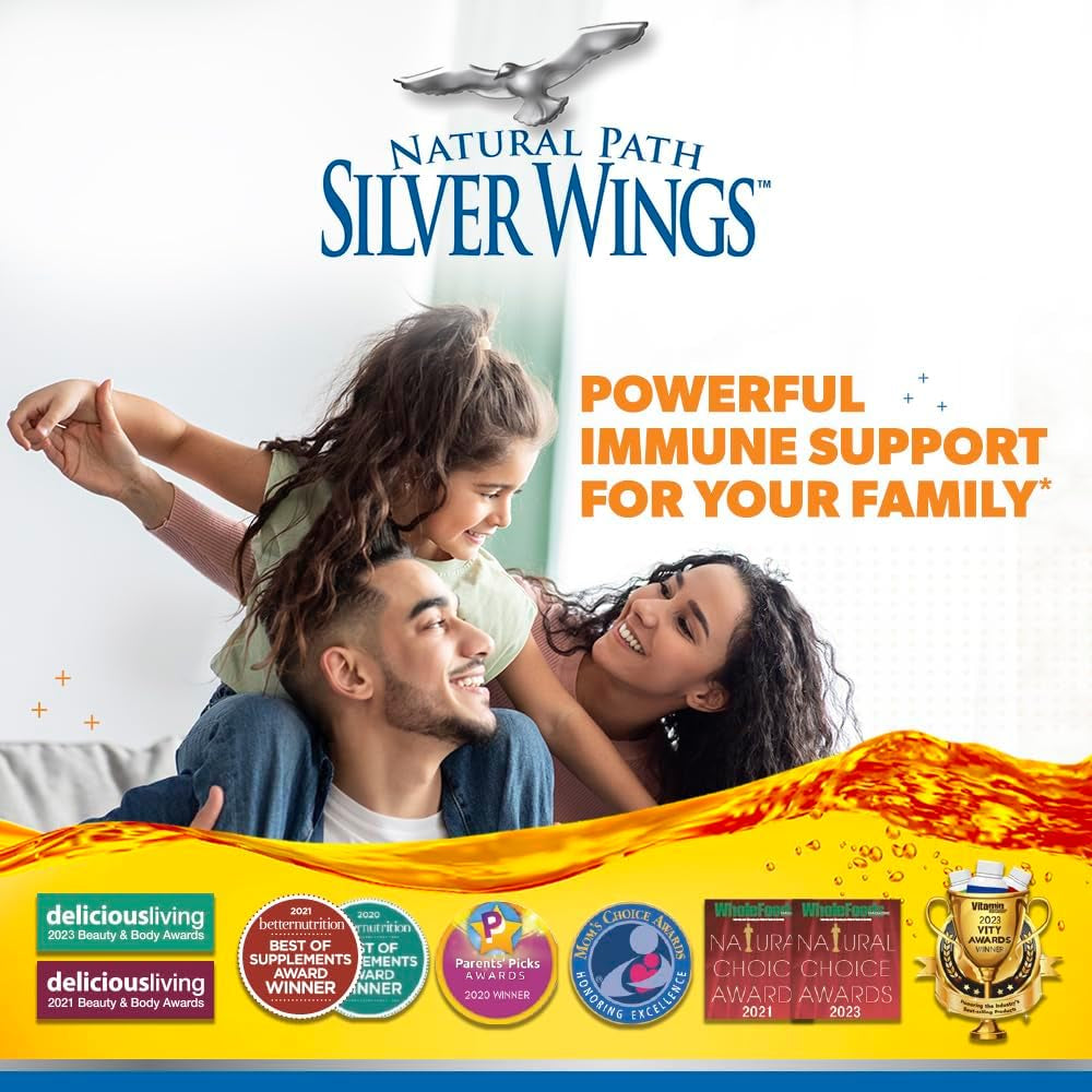 Natural Path Silver Wings Colloidal Silver 150Ppm (750Mcg) W/Echinacea & Oregano Immune Support Supplement - 1 Fl. Oz Spray
