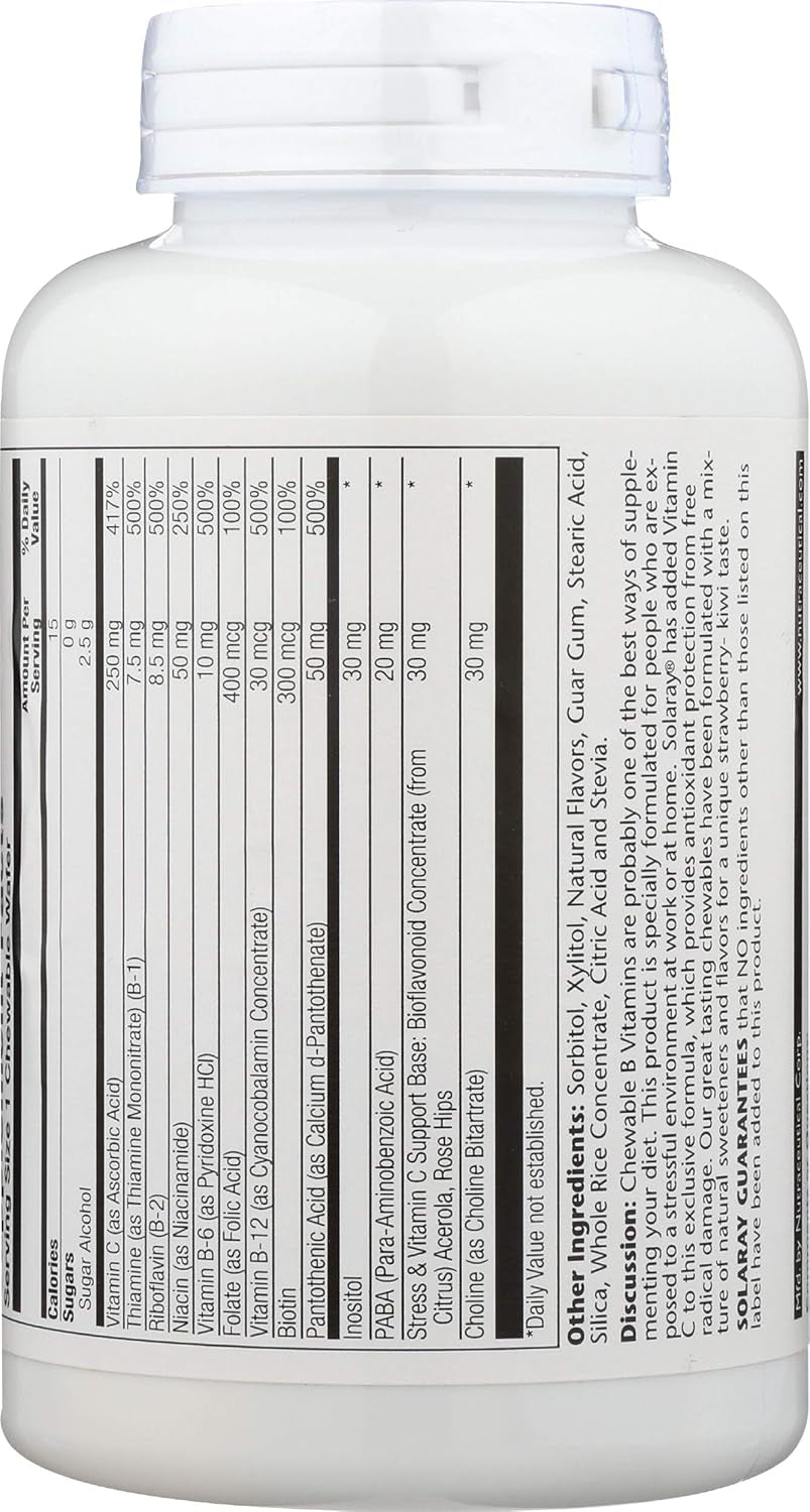 Solaray, High Potency B-Complex Chewable, Natural Strawberry Flavor, 50 Chewables