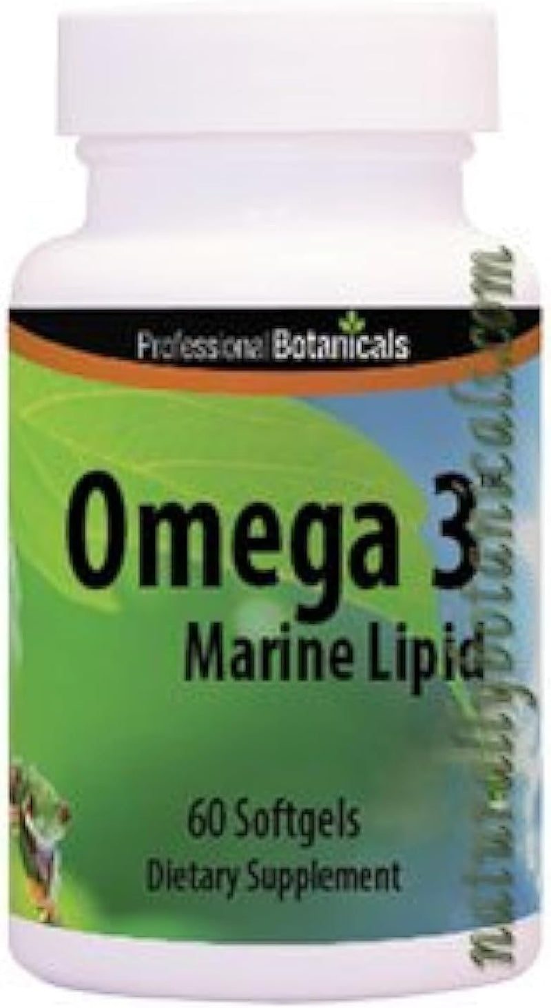 Professional Botanicals - Omega 3 Marine Lipid EPA (Eicosapentaenoic Acid) (900 Mg), DHA (Docosahexaenoic Acid) (600 Mg), Vitamin E (D-Alpha Tocopherol) (3Mg) - 60 Soft Gels