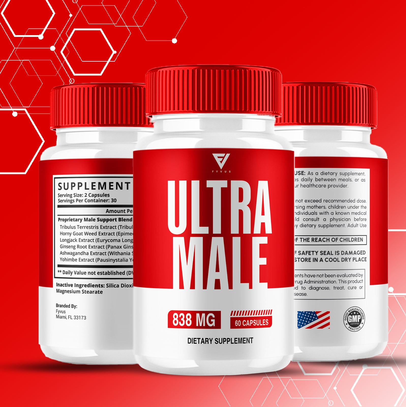 Ultra Male Capsules, Ultramale Vitality Booster Supplement for Men (60 Capsules)