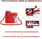 Stanley Purse Cup Holder Bag with Strap- Outdoor Portable Crossbody Water Bottle Storage Bag for Stanley Cup Tumbler 40 Oz