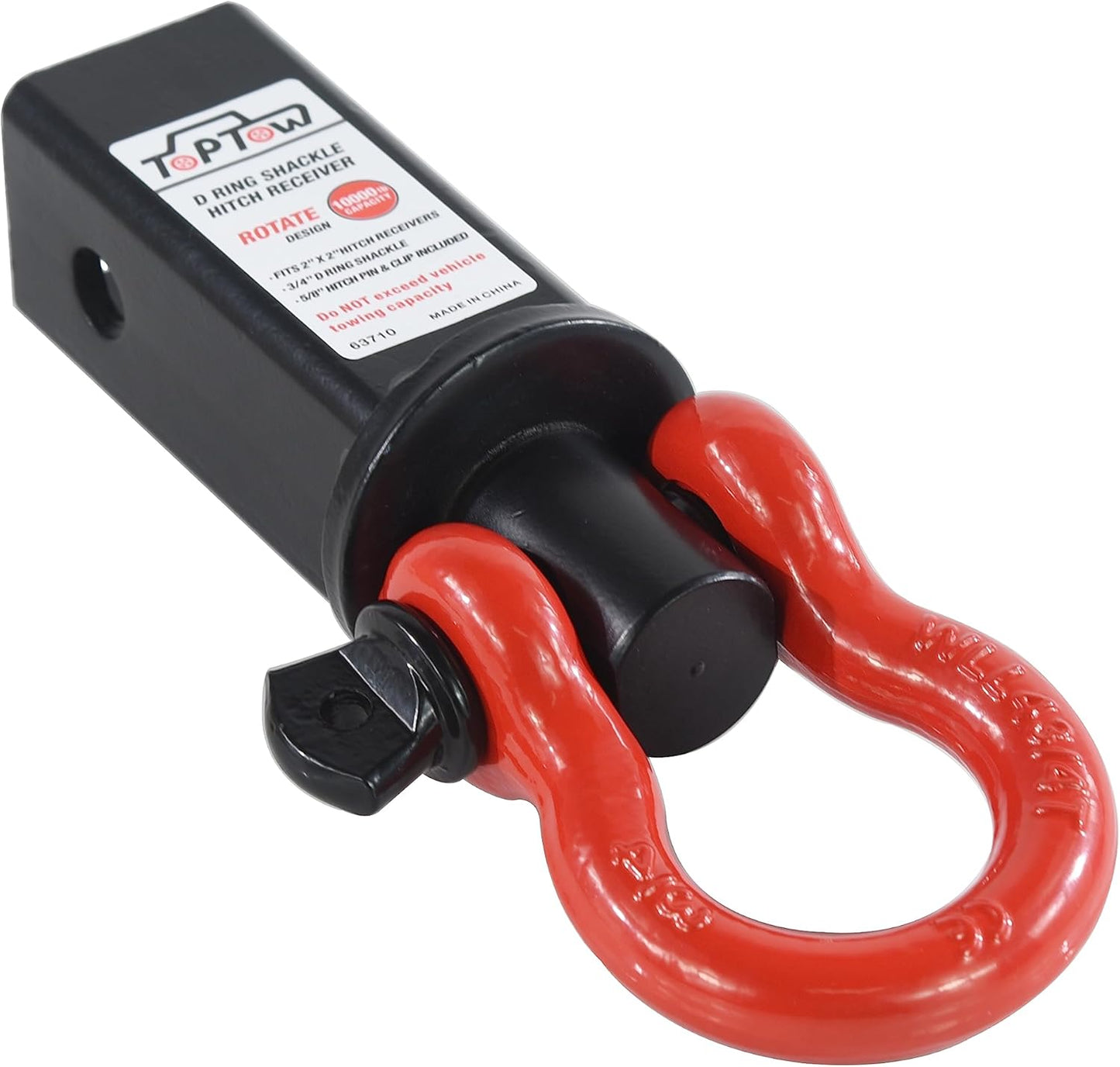 TOPTOW Trailer Recovery Shackle Tow Hitch (Capacity 4,536 Kg) Fits for 50.8 Mm R