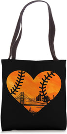 US State San Francisco Baseball Vintage Heart Tote Bag
