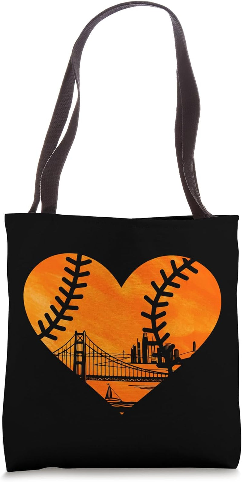 US State San Francisco Baseball Vintage Heart Tote Bag