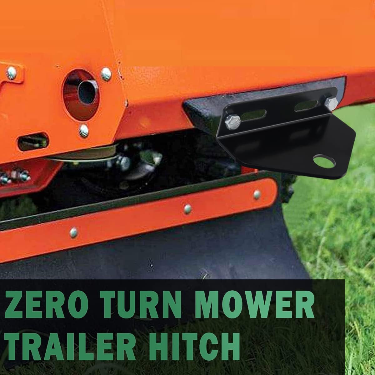 Universal Trailer Hitch for Zero Turn Mower - 3/4 Inch Hole Trailer Hitch Mount - 3/16 Inch Thick and Heavy Duty Steel with Installation Hardware (2PCS, Black)