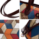 2Pcs Tote Purse and Handbag Set for Women PU Splicing Color Block Shoulder Bags Clutch Wallet