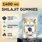 1400 MG Shilajit Gummies, Shilajit Pure Himalayan Organic Gummies with Ashwagandha, Himalayan Shilajit for Men, 85+ Trace Minerals & Fulvic Acid, Individually Wrapped, Sugar-Free, 60 Counts