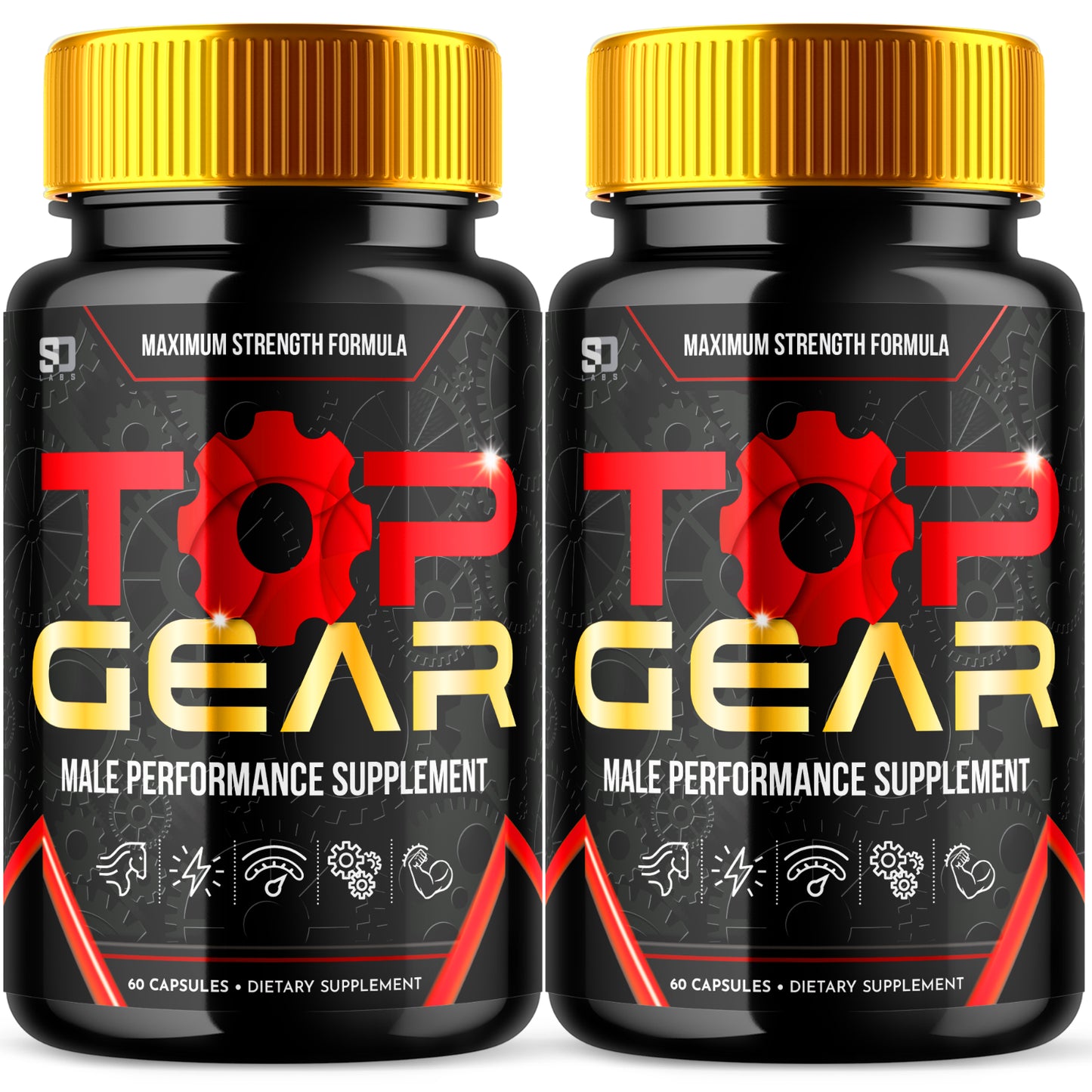 Top Gear Male Pills - Boost Daily Energy and Support Vitality (2 Pack)