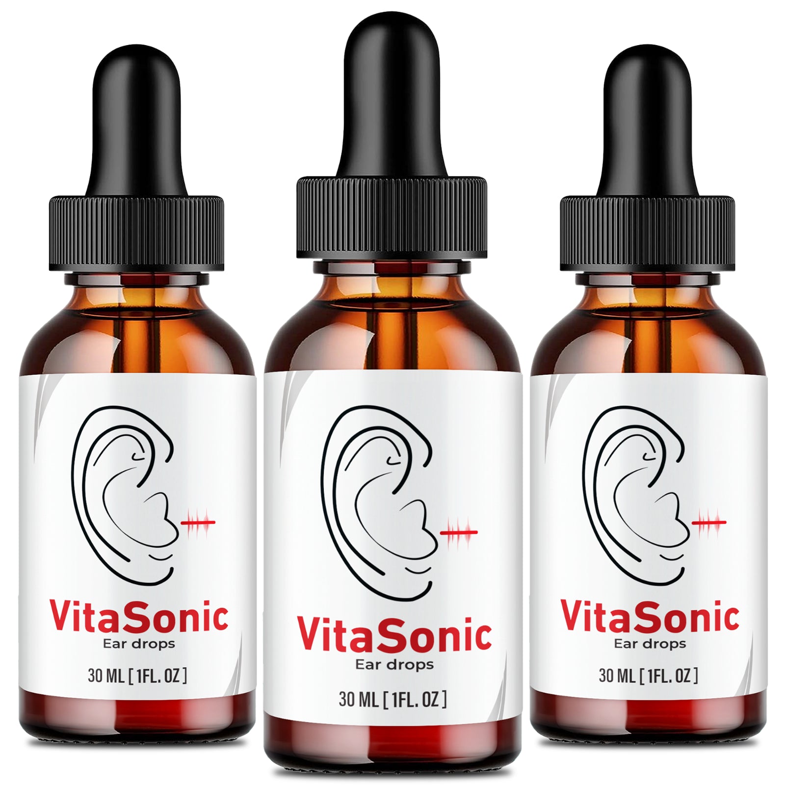 Vita Sonic Drops for Tinnitus, Relief for Ringing Ears Liquid Drops (3 Bottles)