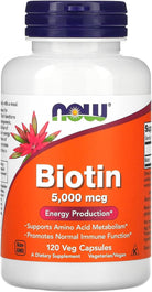 Now Foods Biotin 5 MG Vegetarian Capsules, 120 Count