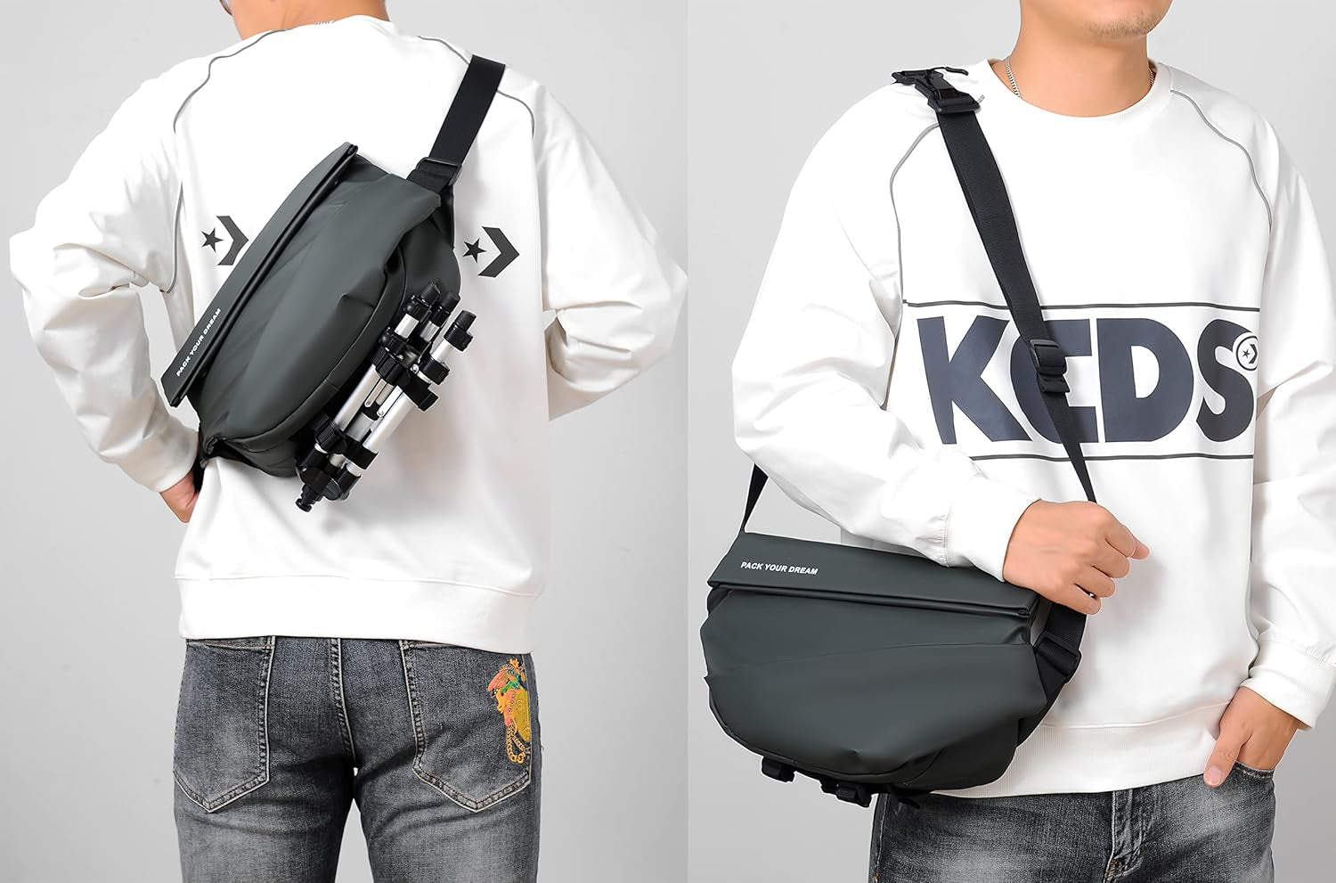 FSD.WG Cross-Body Bag Shoulder Bag Sling Backpack and Crossbody Bags for Men Fit 12" Ipad Casual Daypack