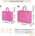 Pink Checkered Tote Bag for Women Large Corduroy Canvas Tote Bag Teacher Crossbody Bag for Office Travel College