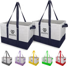 2Pack Collapsible Tote Bags | Large Reusable Grocery Bag | Heavy Duty Shopping Bag with Handles for Food and Storage