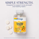 Solaray Calcium Citrate 1000 Mg, Natural Orange Flavor Chelated Calcium Supplement for Bone Strength, Teeth, Nerve, Muscle, and Heart Function Support, 60-Day Guarantee, 15 Servings, 60 Chewables