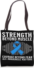 ALS Awareness Gifts Blue Ribbon ALS Warrior ALS Gifts Items Tote Bag