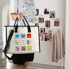 Korean Characters Tote Bag Army Boys Gift Purple Whale Tote Korean Inspired Shoulder Bag Army Members Fans Merch