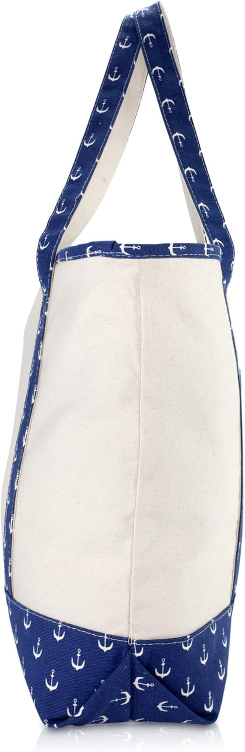 DALIX Large Tote Bag Shoulder Bags Personalized Gifts Ballent Blue Anchor a - Z