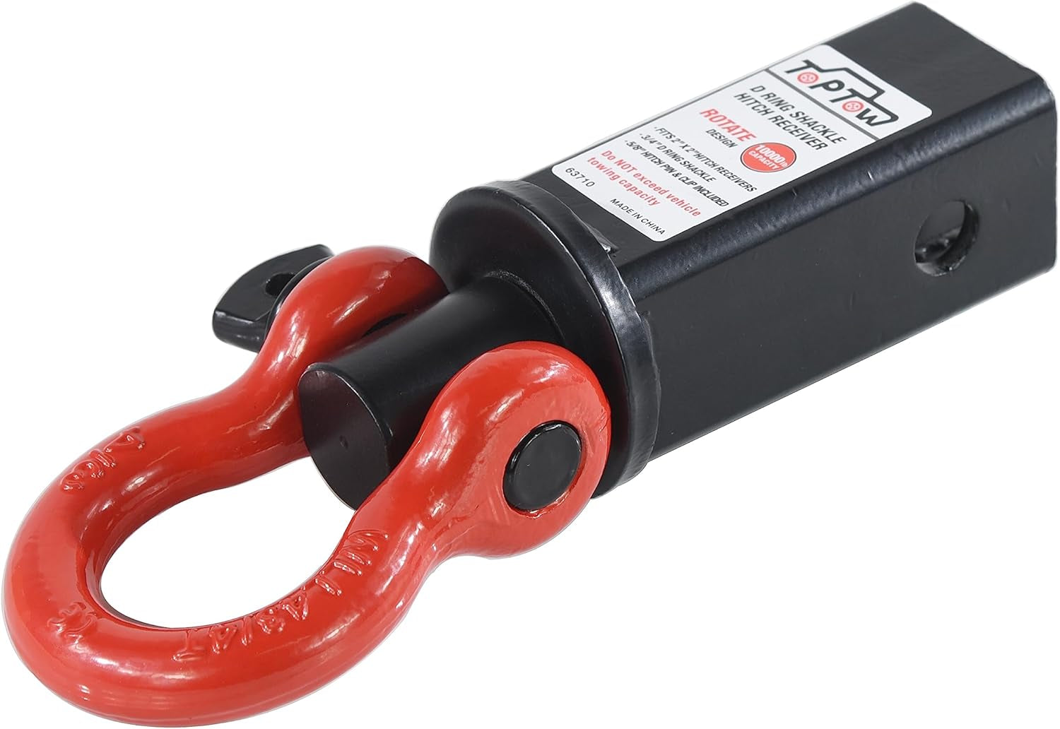 TOPTOW Trailer Recovery Shackle Tow Hitch (Capacity 4,536 Kg) Fits for 50.8 Mm R