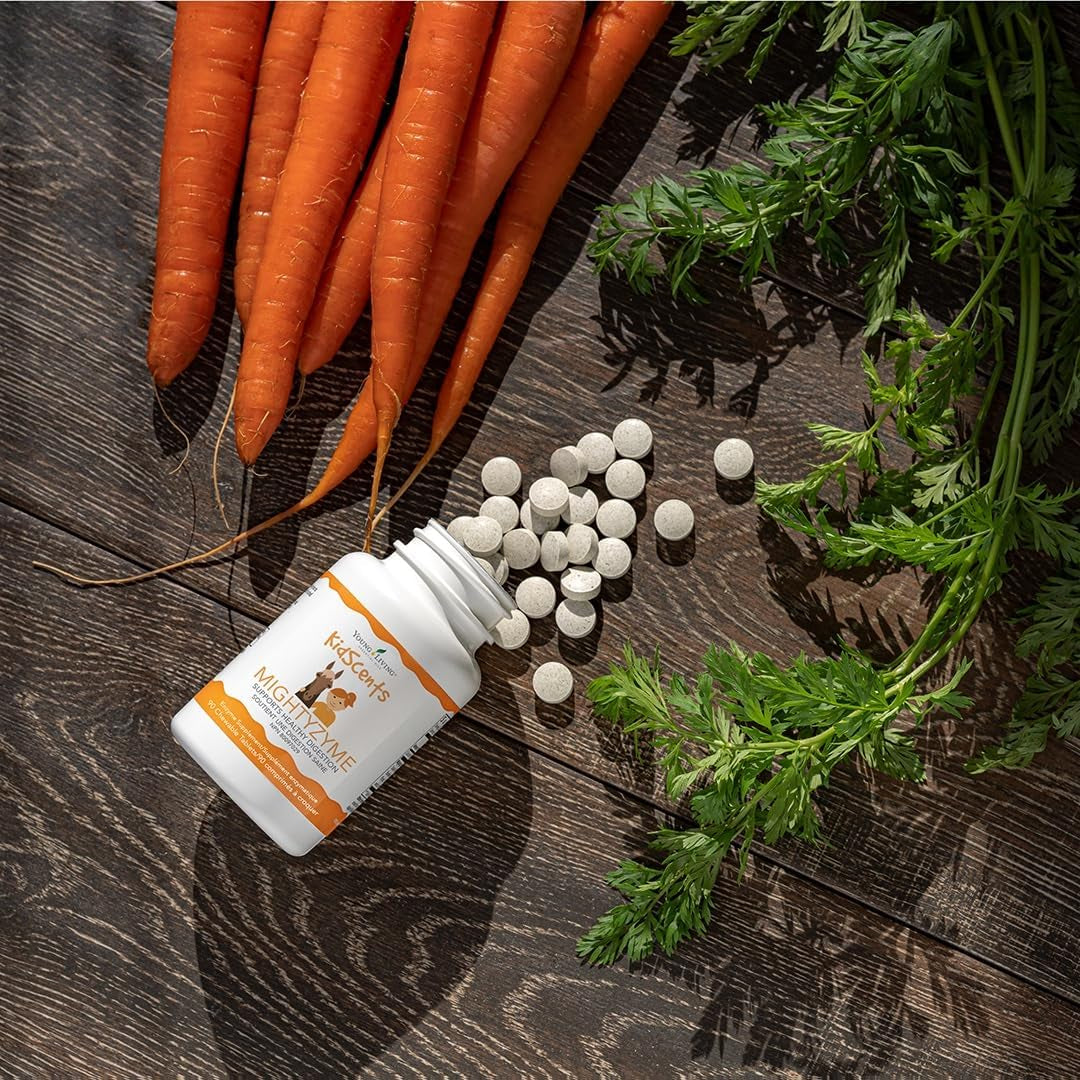 Young Living Kidscents Mightyzyme Chewable Tablets - 90 Ct - Children'S Digestive Enzyme Supplement - Natural Digestion Support for Kids - Kid-Friendly Products