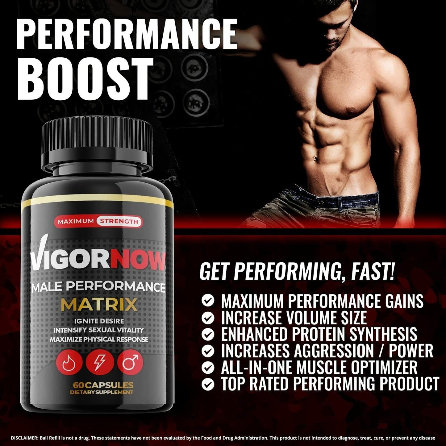 Vigor Now - Male Virility - 2 Bottles - 120 Capsules