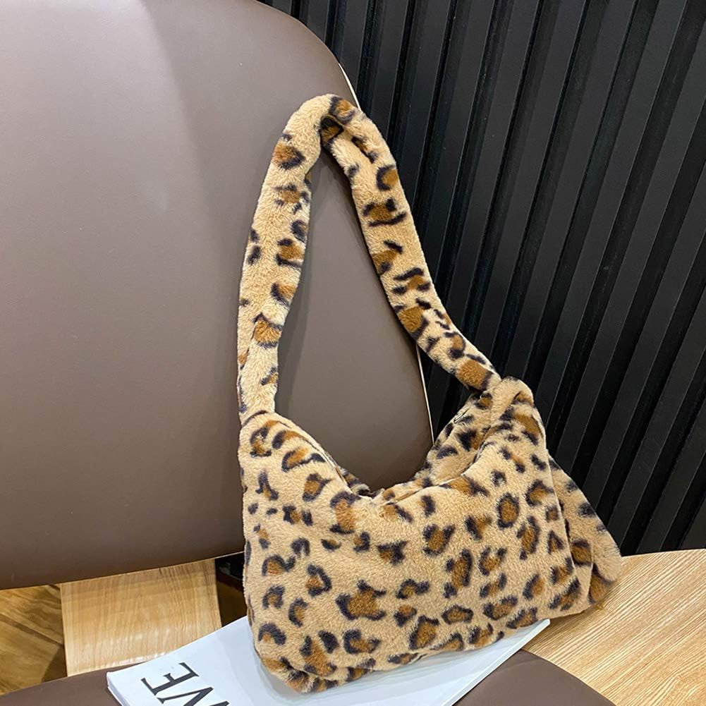 YFGBCX Plush Underarm Bag, Ladies Fluffy Shoulder Bag, Women Y2K Furry Purse Fluffy Tote for Autumn and Winter