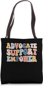Advocate Support Empower Social Worker Graduation MSW Groovy Tote Bag
