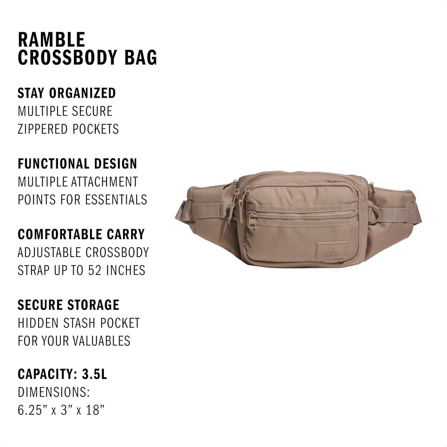 Adidas Ramble Crossbody Bag for Festivals, Travel & Hiking