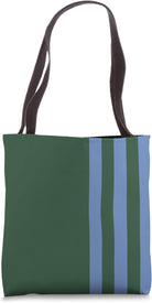 Blue and Green Stripes Simple Three Lines Modern and Sporty Tote Bag