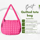 Essentiem - Puffer Tote Bag for Women, Puffer Bag, Quilted Purses, Quilted Puffer Tote Bag, Quilted Crossbody Bags for Women
