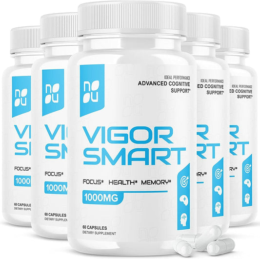 Vigor Smart Brain Booster Pills Advanced Cognitive Focus Support 1000Mg (5 Pack)