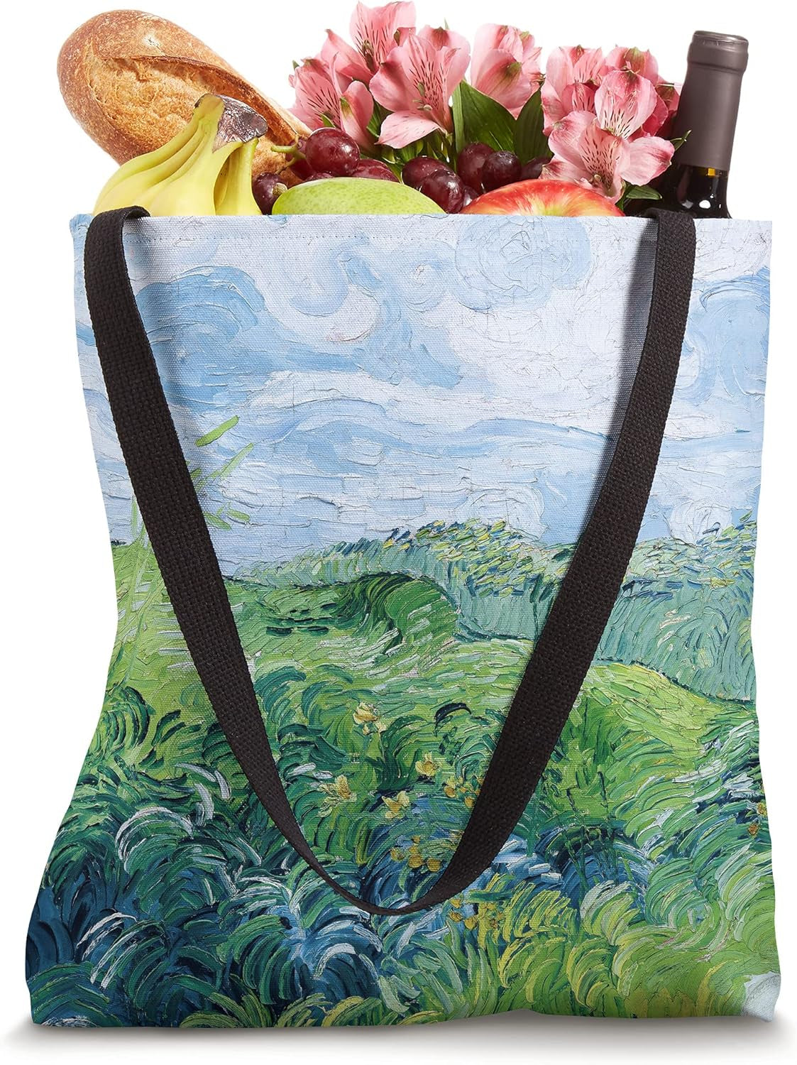 Van Gogh Green Wheat Fields Modern Art Painting Phone Cover Tote Bag
