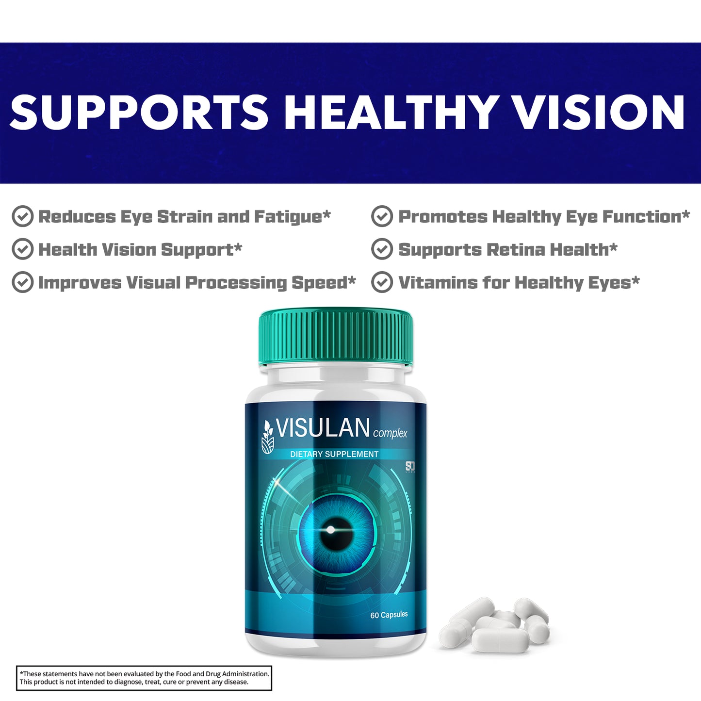 Visulan Pills for Vision Support and Promotes Overall Eye Health (3 Pack)