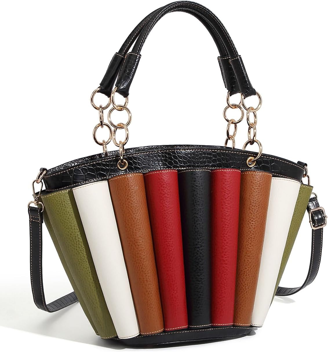 Women'S Colorblock Handbag, Striped Design, Lady Totebag for Women Large Capacity 2025 New in Crossbody Bags Bag Woman