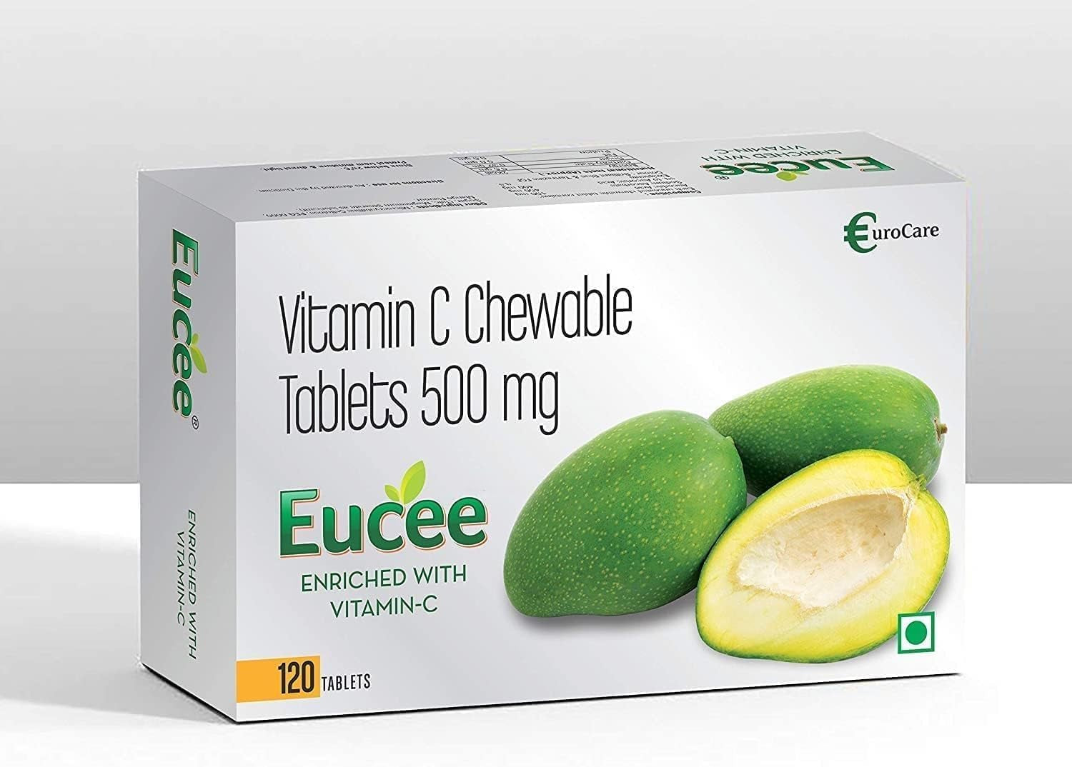 Vitamin C - Chewable Tablets for Skin & Immunity for Men, Women & Kids with Green Mango Flavour - 120 Tablets