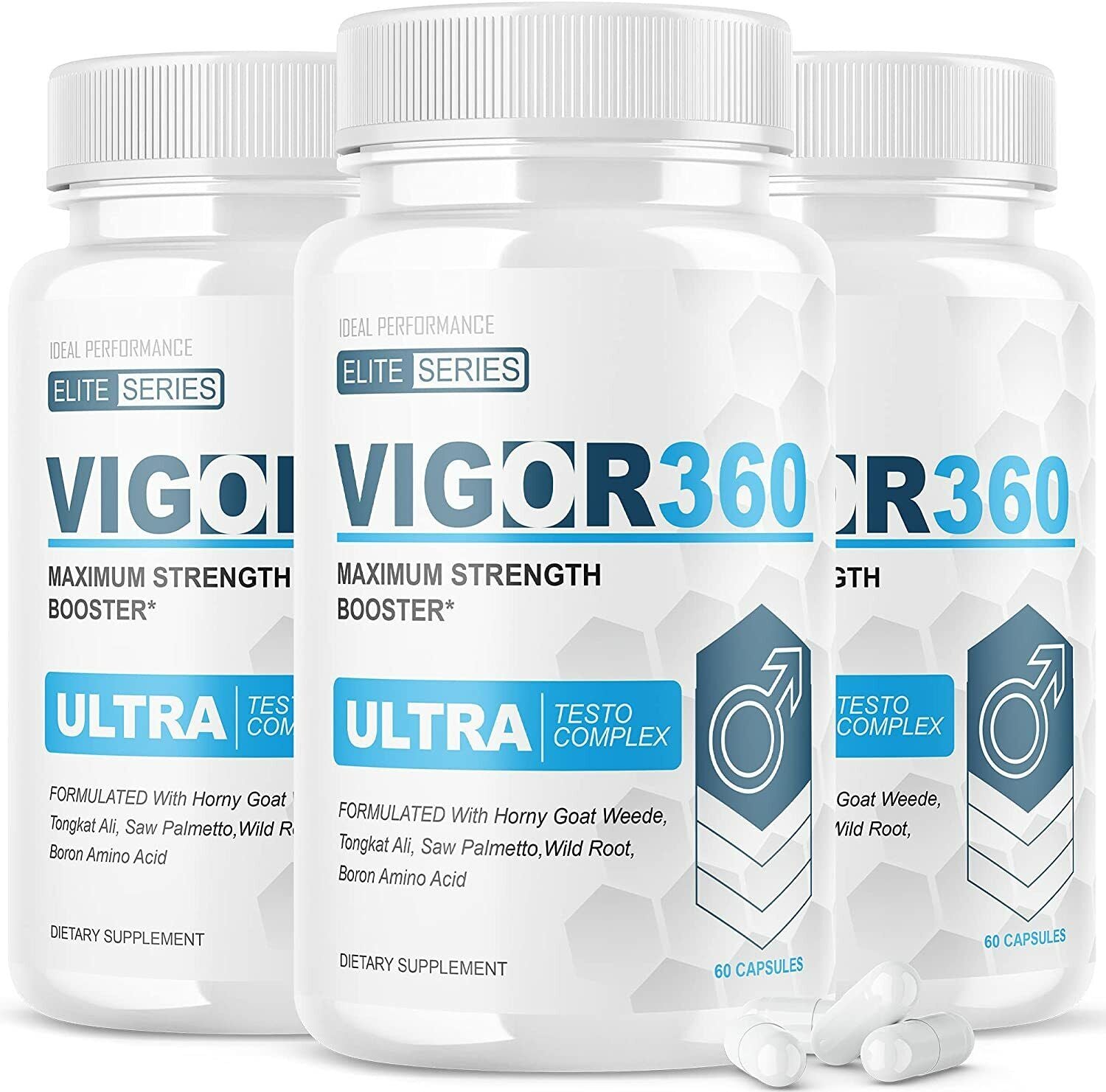 Vigor 360 Ultra Testo Complex Elite Series Vigor360 Capsulas Pastilla (3 Pack)