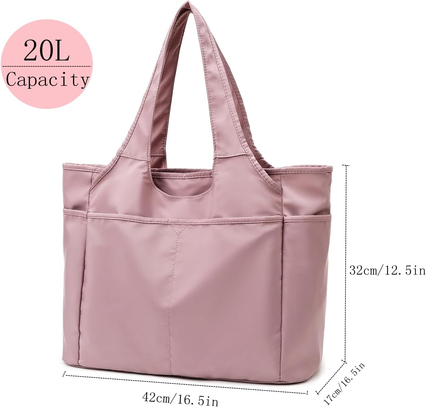 SOYMWIN Tote Bag for Women,Large Tote Bag with Compartments and Multiple Pockets,Quilted Shoulder Bag for Travel Work Sports